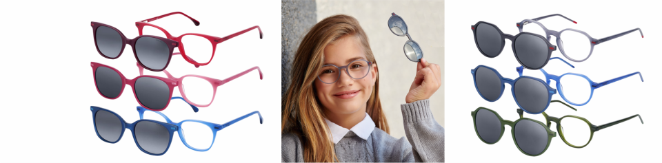 Dětské brýle se slunečním klipem