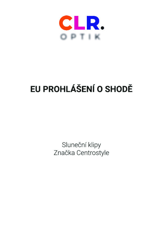 Prohlášení o shodě pro sluneční klipy