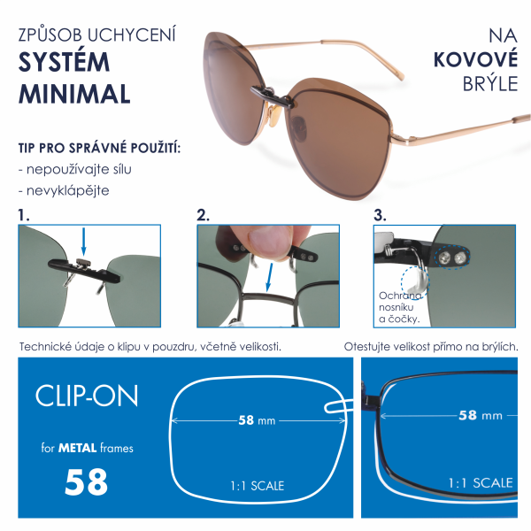 Polarizační klip na kov vel. 56 - modrá zrcadlovka