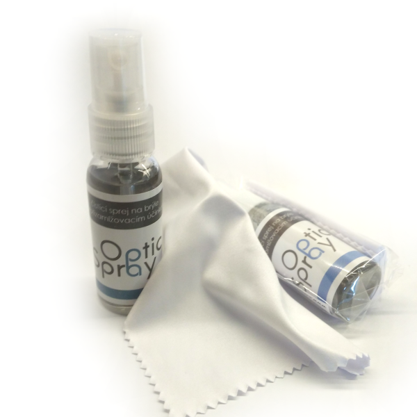 Čistící sprej s protizamlžovacím účinkem 30 ml + mikrovlákno