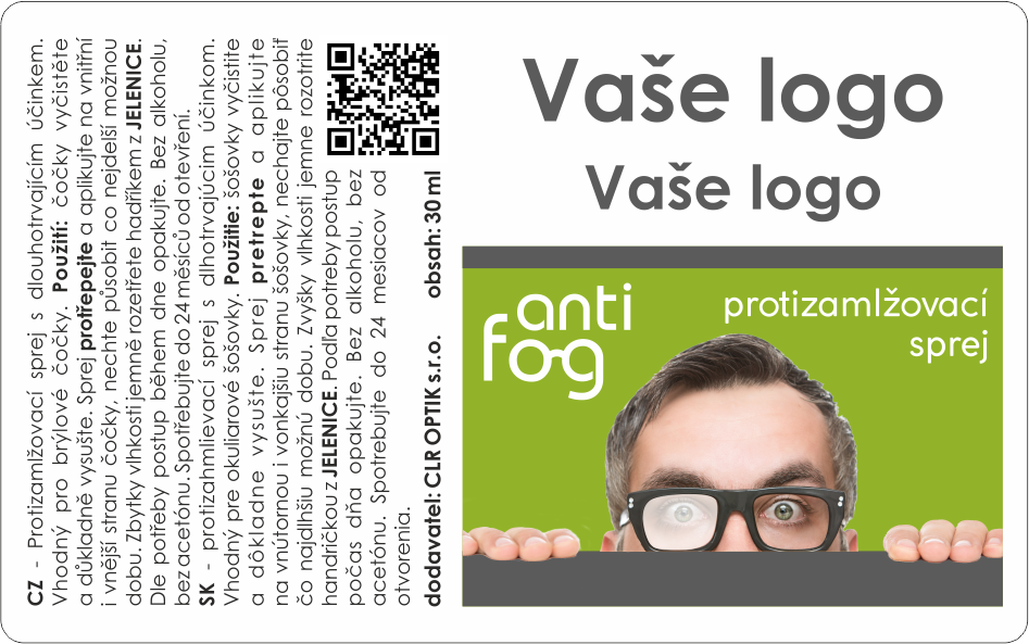 Protizamlžovací sprej Antifog 30 ml s potiskem