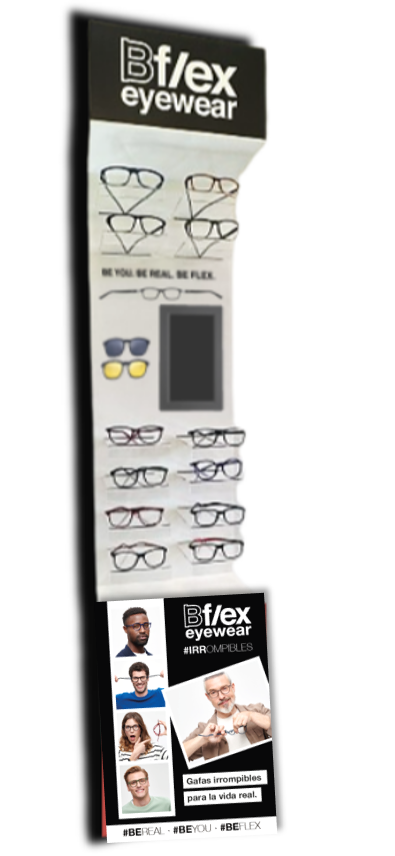 Stojan na brýle a 2 klipy Bflex