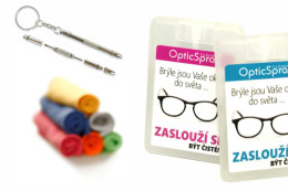 Čistící set - sprej Pocket 20 ml s vaším logem, mikrovlákno a šroubovák