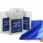 Čistící set s potiskem - sprej Pocket 20 ml s vaším logem a mikrovlákno